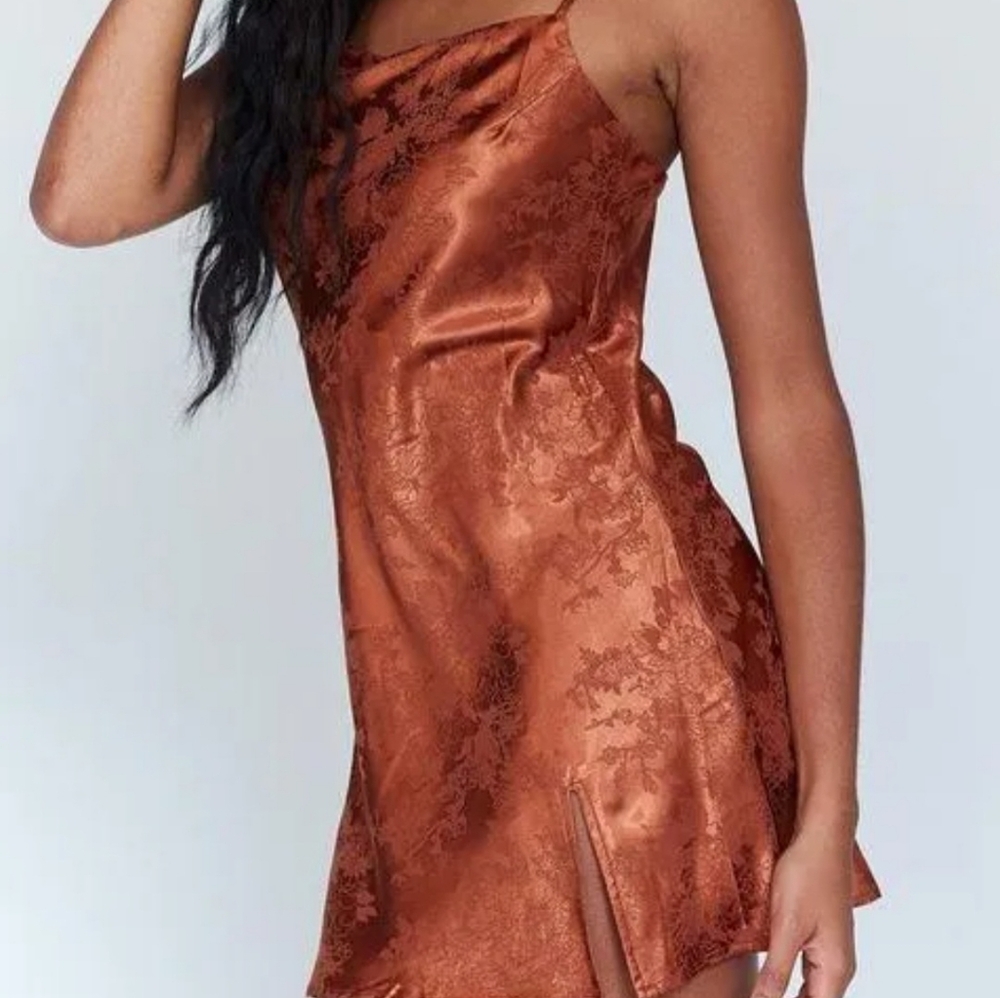 Princess Polly Burnt Orange Satin Slip Dress